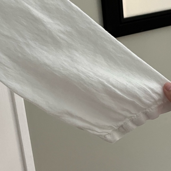 Malvin women’s 100% linen white 3/4 sleeve festival bohemian hippie blouse Small - Picture 4 of 11